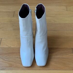 Franco Sarto White Ankle Booties